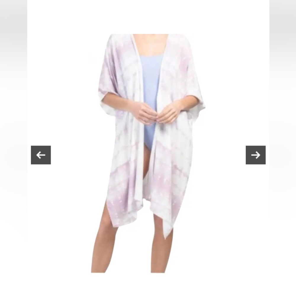 Steve Madden - Lilac Tie Dyed Open Front Kimono Cover-Up